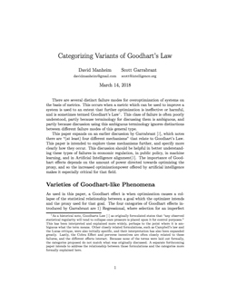 古德哈特定律的变体分类